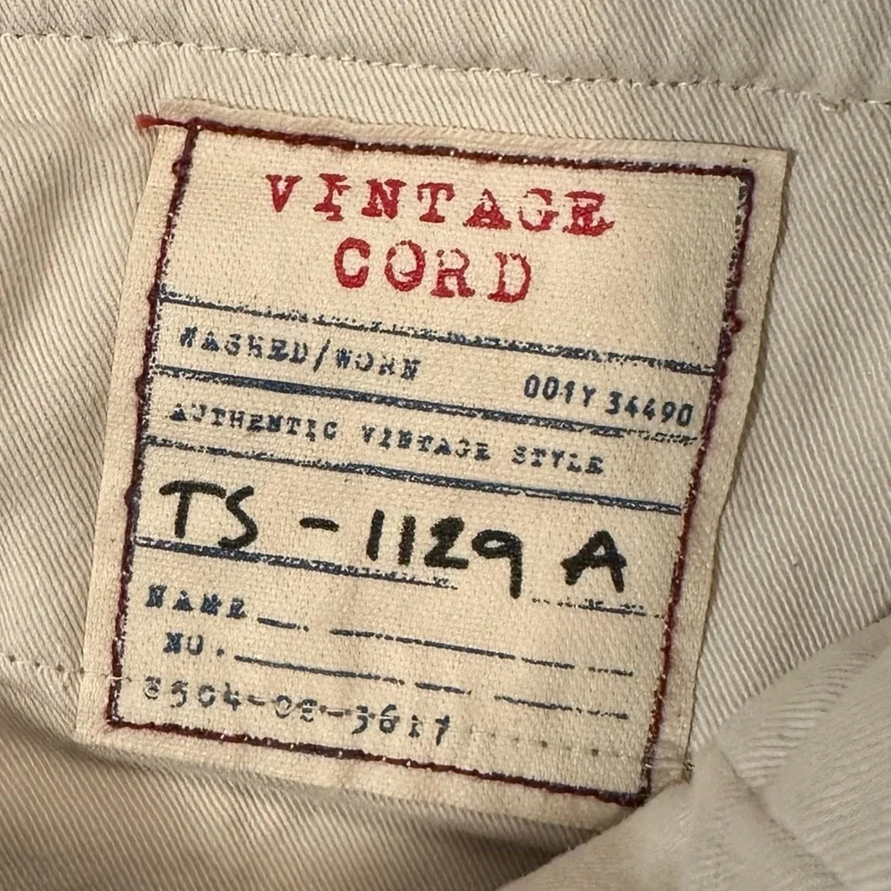 J.CREW Men's 36 X 32 Regular Brown Flat Front Vintage Cords